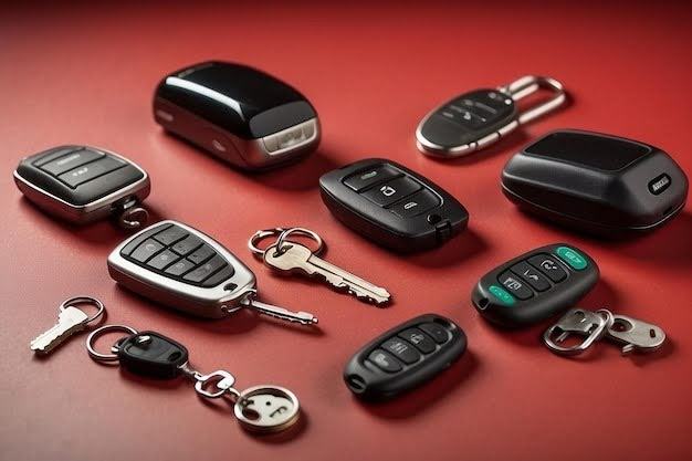 Assorted automotive car keys, smart key fobs and remote head keys