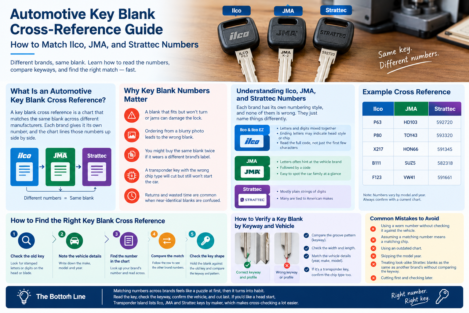 Locksmith cross-referencing Ilco automotive key blanks