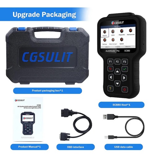 CGSULIT SC880 Automotive OBD2 Diagnostic Scanner For Full System with 25+ Reset Service for Maintenance