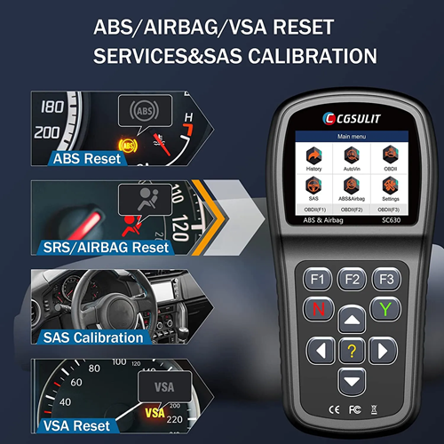 CGSULIT SC630 OBD2 Diagnostic Scanner ABS SRS SAS ESP Reset