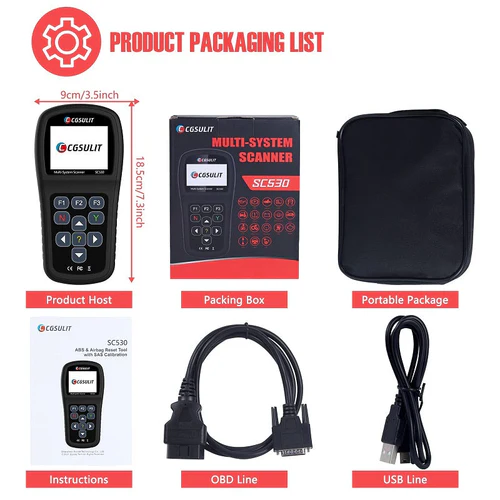 CGSULIT SC530 Full System Auto Scan Tool OE-Level Diagnostic for Specific Make OBD2 Scanner with Bi-Directional Control