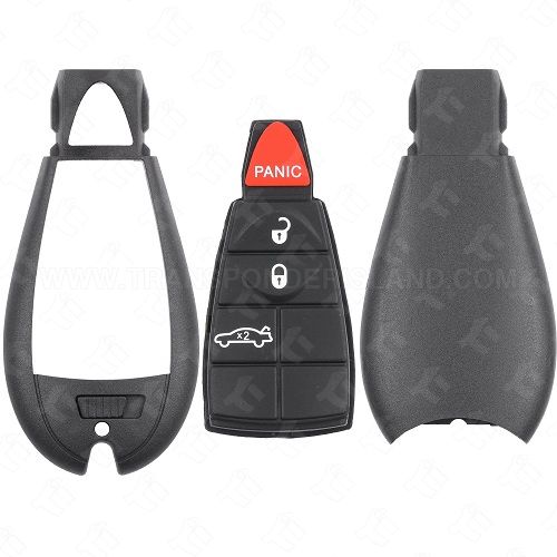 Chrysler Dodge Jeep Fobik Shell and Rubber Pad - 4B Trunk - IYZ-C01C