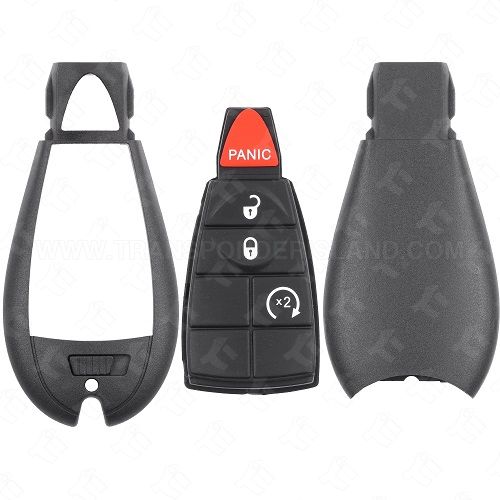 Chrysler Dodge Jeep Fobik Shell and Rubber Pad - 4B Remote Start - IYZ-C01C