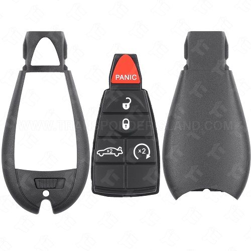 Chrysler Dodge Jeep Fobik Shell and Rubber Pad - 5B Trunk or Hatch / Remote Start