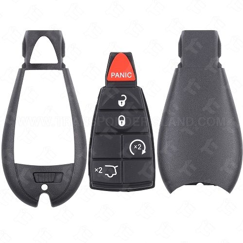 Chrysler Dodge Jeep Fobik Shell and Rubber Pad - 5B Hatch Glass / Remote Start - IYZ-C01C