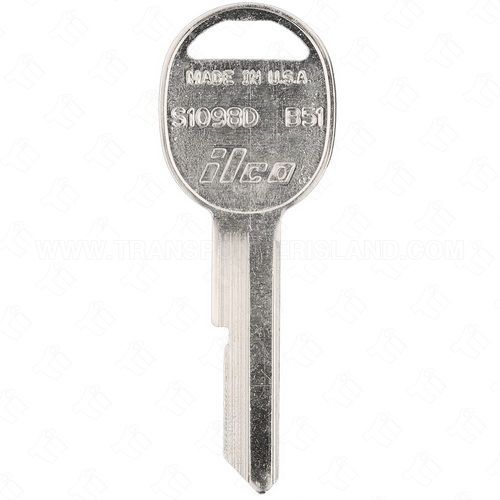 ILCO S1098D - B51 GM Single Sided 6 Cut Key Blank D stamp