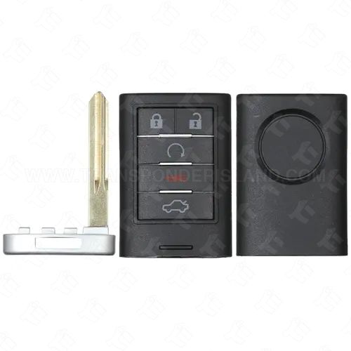 2008 - 2014 Cadillac CTS STS Smart Key Shell Case 5B Trunk / Remote Start - with Standard Emergency Key