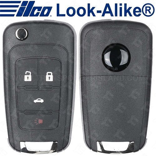 Ilco 2010 - 2021 Chevrolet Cruze Camaro Equinox Sonic Remote Flip Key - 4B Trunk - FLIP-GM-4B4HS