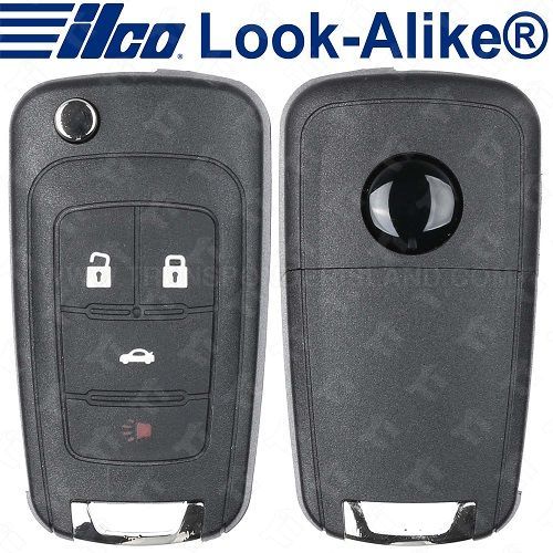 Ilco Chevrolet Remote Flip Key - 4B Trunk - FLIP-GM-4B4HS - Replaces: OHT01060512