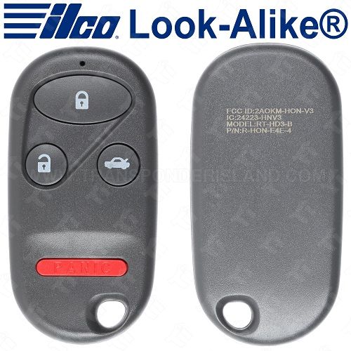 Ilco 1997 - 2008 Honda CR-V S2000 Keyless Entry Remote 4B Trunk - RKE-HON-4B4