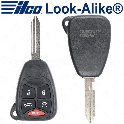 Ilco Jeep Remote Head Key - 5B Hatch Glass / Remote Start - RHK-CHRY-5B2 - Replaces: 68029834AB