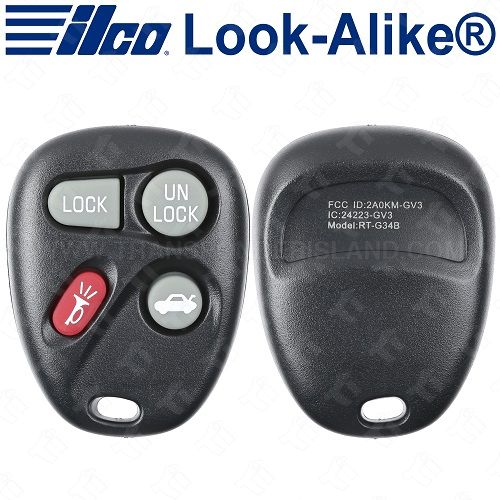 Ilco GM Keyless Entry Remote - 4B Trunk - Replaces KOBLEAR1XT - RKE-GM-4B12