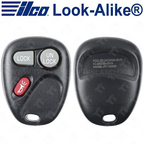 Ilco GM Keyless Entry Remote - 3 Button - RKE-GM-3B7 - Replaces: KOBLEAR1XT