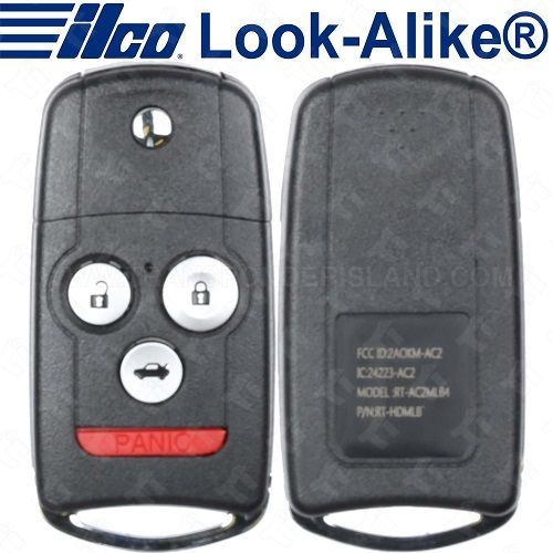 Ilco Acura Remote Flip Key - 4B Trunk - FLIP-ACURA-4B3 - Replaces: MLBHLIK-1T