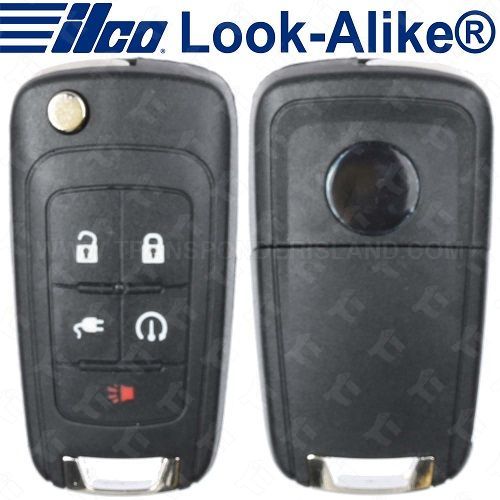 Ilco 2011 - 2015 Chevrolet Volt PEPS Remote Flip Key 5B Plug-In - PRX-CHEVY-5B5 - 22923862