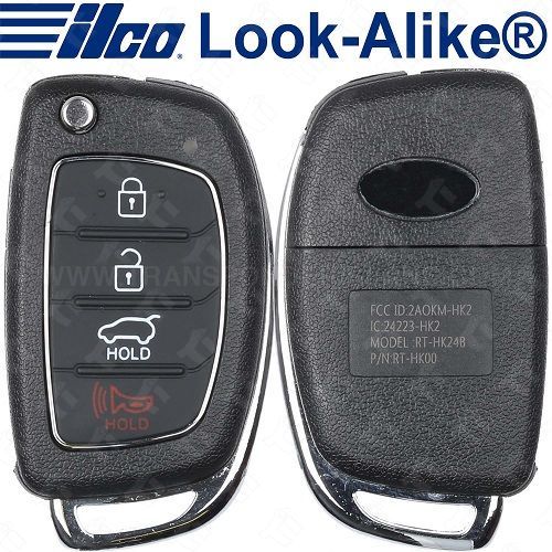 Ilco Hyundai Remote Flip Key - 4B Hatch - FLIP-HYUN-4B3 - HY18R - Replaces: TQ8-RKE-3F04
