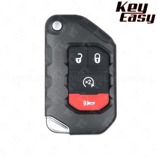 2018 - 2024 Jeep Wrangler Gladiator SMART Remote Flip Key - 4B Starter SIP22 FIAT Keyway - AFTERMARKET