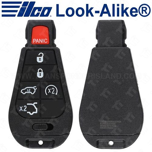 Ilco Jeep Fobik Key 6B Hatch / Hatch Glass / Remote Start - Replaces IYZ-C01C - POD-LAL-6B2