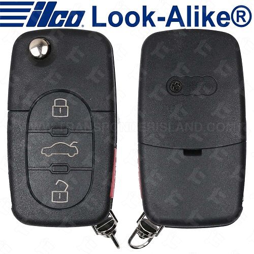 Ilco Audi Remote Flip Key - 4B Trunk - FLIP-AUDI-4B1 - Replaces: 4D0837231M