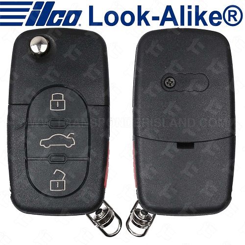 Ilco Audi Remote Flip Key - 4B Trunk - FLIP-AUDI-4B2 - Replaces: 4D0837231P01C