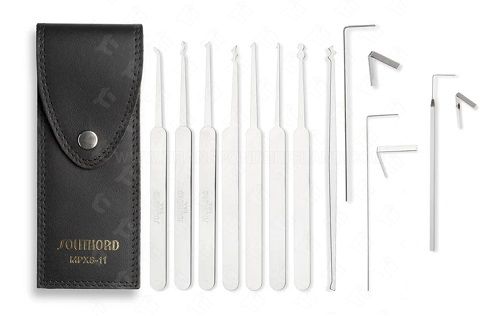 SouthOrd 11 Piece Lock Pick Set w/ Metal Handles - MPXS-11