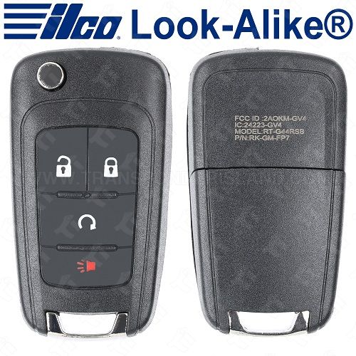 Ilco GM Remote Flip Key - 4B Remote Start - Replaces KR55WK50073 - FLIP-GM-4B3HS