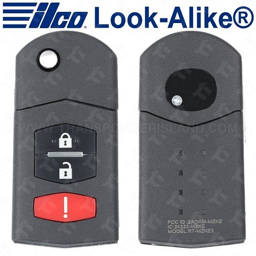 Ilco Mazda 3B Flip Remote Key Replaces Replaces BGBX1T478SKE12501 - FLIP-MAZ-3B1
