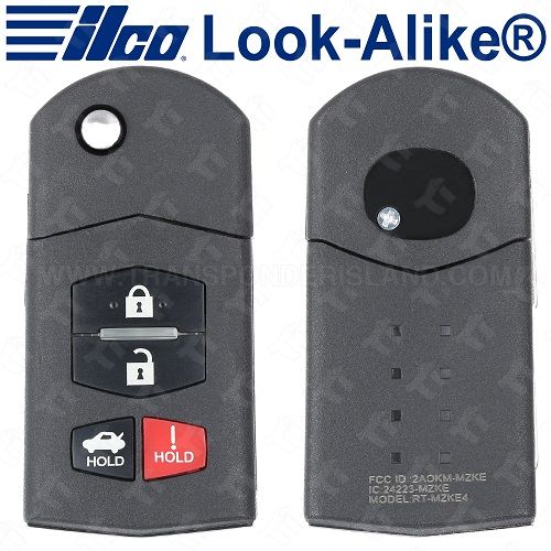 Ilco Mazda Remote Flip Key - 4B - Replaces BGBX1T478SKE12501 - FLIP-MAZ-4B1