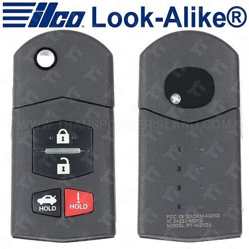 Ilco Mazda Remote Flip Key 4B - Replaces BGBX1T478SKE125-01 - FLIP-MAZ-4B1