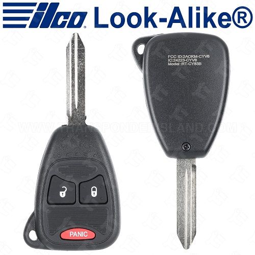 Ilco 2004 - 2007 Dodge Durango Remote Head Key 3B - Replaces KOBDT04A - RHK-CHRY-3B2