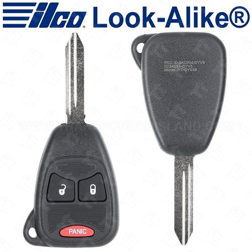 Ilco Chrysler Dodge Remote Head Key 3B - Replaces 72XX 14AA - RHK-CHRY-3B3