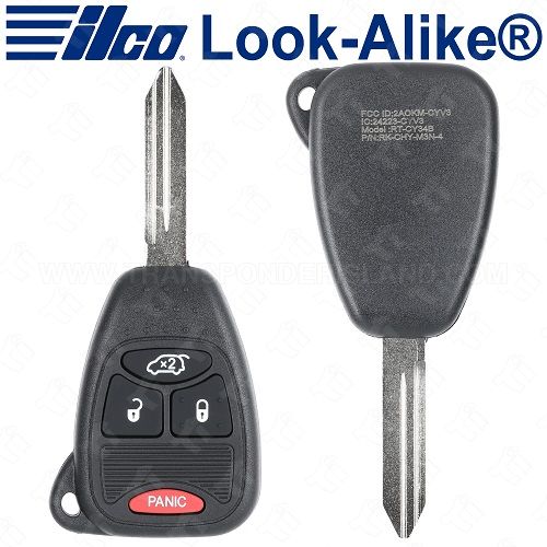 Ilco Chrysler Jeep Remote Head Key 4B Hatch - Replaces 72XX 14AA - RHK-CHRY-4B4