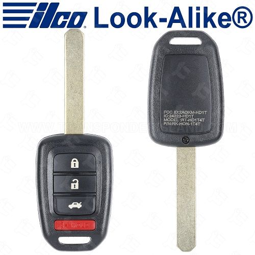 Ilco Honda Remote Head Key - 4B Trunk - RHK-HON-4B2 - Replaces: MLBHLIK6-1T