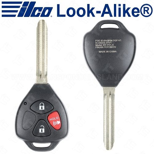 Ilco Toyota Remote Head Key - 3B - H Chip - RHK-TOY-3BH2 - Replaces: HYQ12BBY