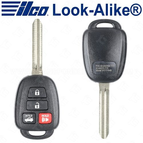 Ilco Toyota Remote Head Key - 4B Trunk - H Chip - RHK-TOY-4BH - Replaces: HYQ12BDM/BEL