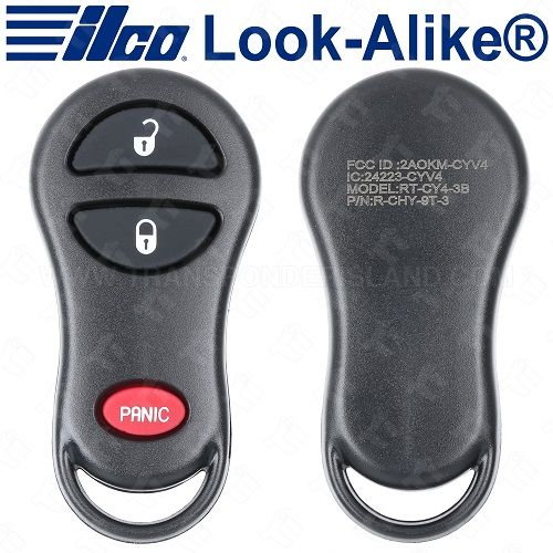 Ilco Dodge Ram Keyless Entry Remote - 3B - Replaces GQ43VT9T - RKE-CHRY-3B2