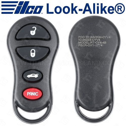 Ilco Chrysler Dodge Jeep Keyless Entry Remote - 4B Trunk - RKE-CHRY-4B1 - Replaces: GQ43VT17T