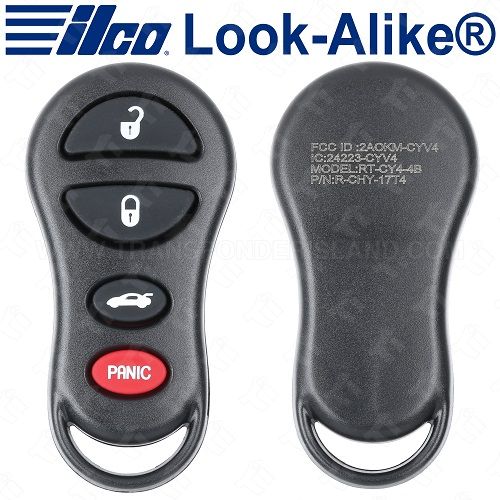 Ilco Chrysler Dodge Jeep Keyless Entry Remote 4B Trunk - Replaces GQ43VT17T - RKE-CHRY-4B1