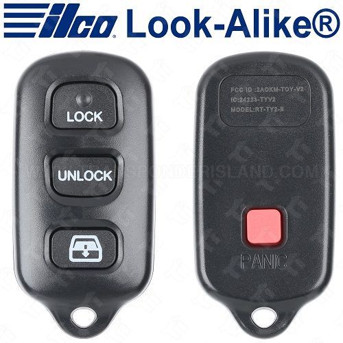 Ilco Toyota Keyless Entry Remote - 4B Hatch Glass - RKE-TOY-4B4 - Replaces: HYQ12BBX