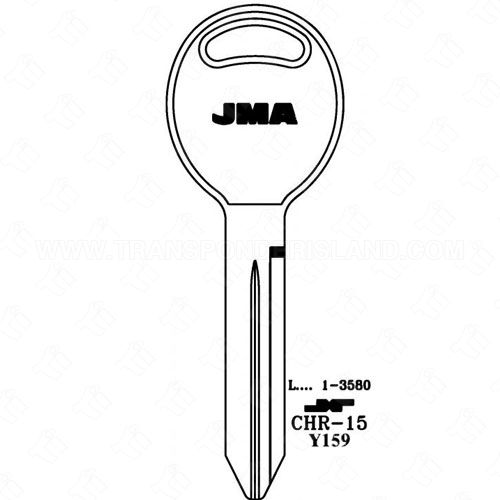 JMA Chrysler Dodge Jeep Mitsubishi Key Blank CHR-15E P1795 Y159