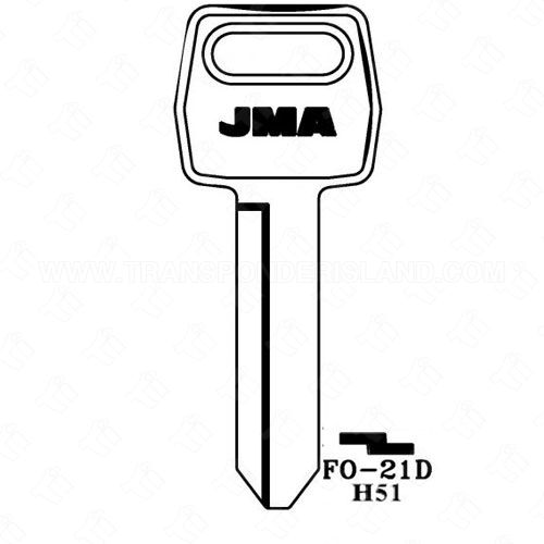 JMA Ford 5 Cut Key Blank FO-21D H51