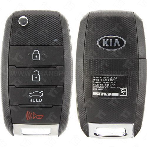 2014 - 2016 Kia Forte Remote Flip Key 4B Trunk or Hatch - OSLOKA-870T (YD) - HY15