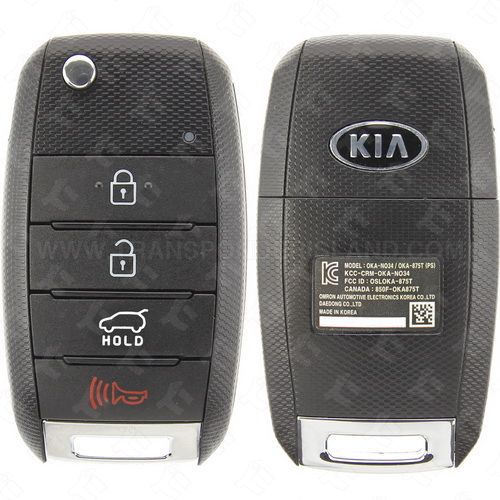 2014 - 2019 Kia Soul Remote Flip Key 4B Hatch Gen 2 - OSLOKA-875T (PS) - KK10-PSD