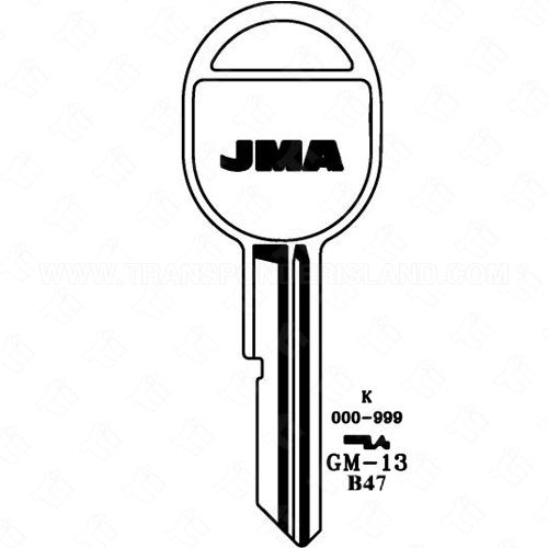 JMA GM Single Sided 6 Cut Key Blank GM-13 B47 K