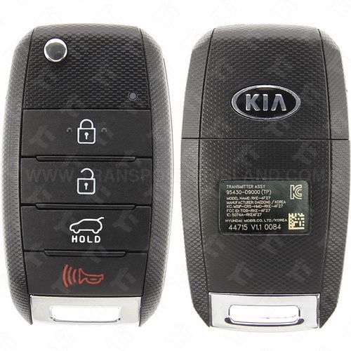 2016 - 2019 Kia Sportage Remote Flip Key 4B Hatch with Transponder - TQ8-RKE-4F27 - KK10 High Security