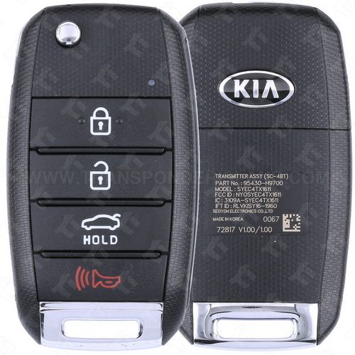 2018 - 2023 Kia Rio Remote Flip Key 4B Trunk - NYOSYEC4TX1611 (SC 4BT) - 433 MHz - KK12
