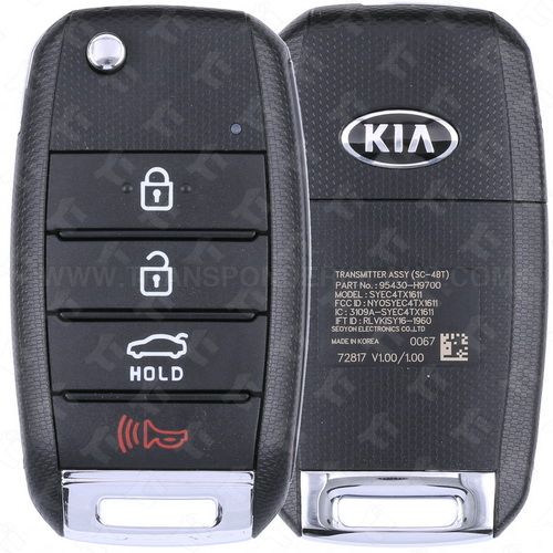 2018 - 2023 Kia Rio Remote Flip Key 4B Trunk - NYOSYEC4TX1611 (SC 4BT) - 434 MHz - KK12