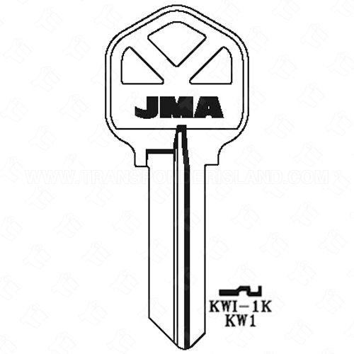 JMA Residential Key Blank KW1 KWI-1KE Brass
