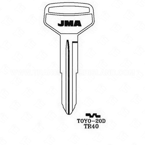 JMA Toyota 8 Cut Key Blank TOYO-20D TR40