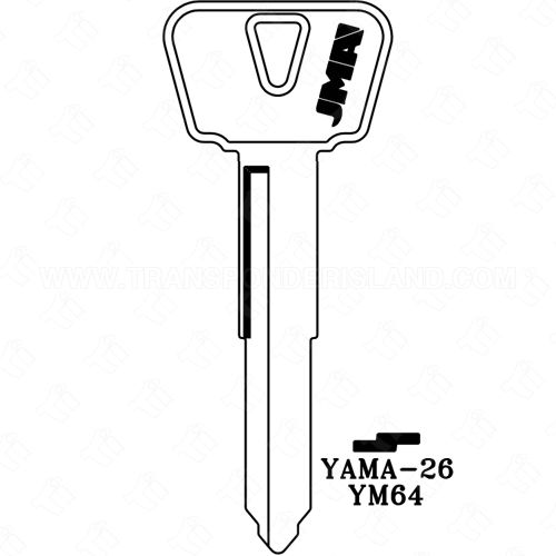 [TIK-JMA-YAMA26] JMA Yamaha Motorcycle Key Blank YAMA-26 X277 YM64